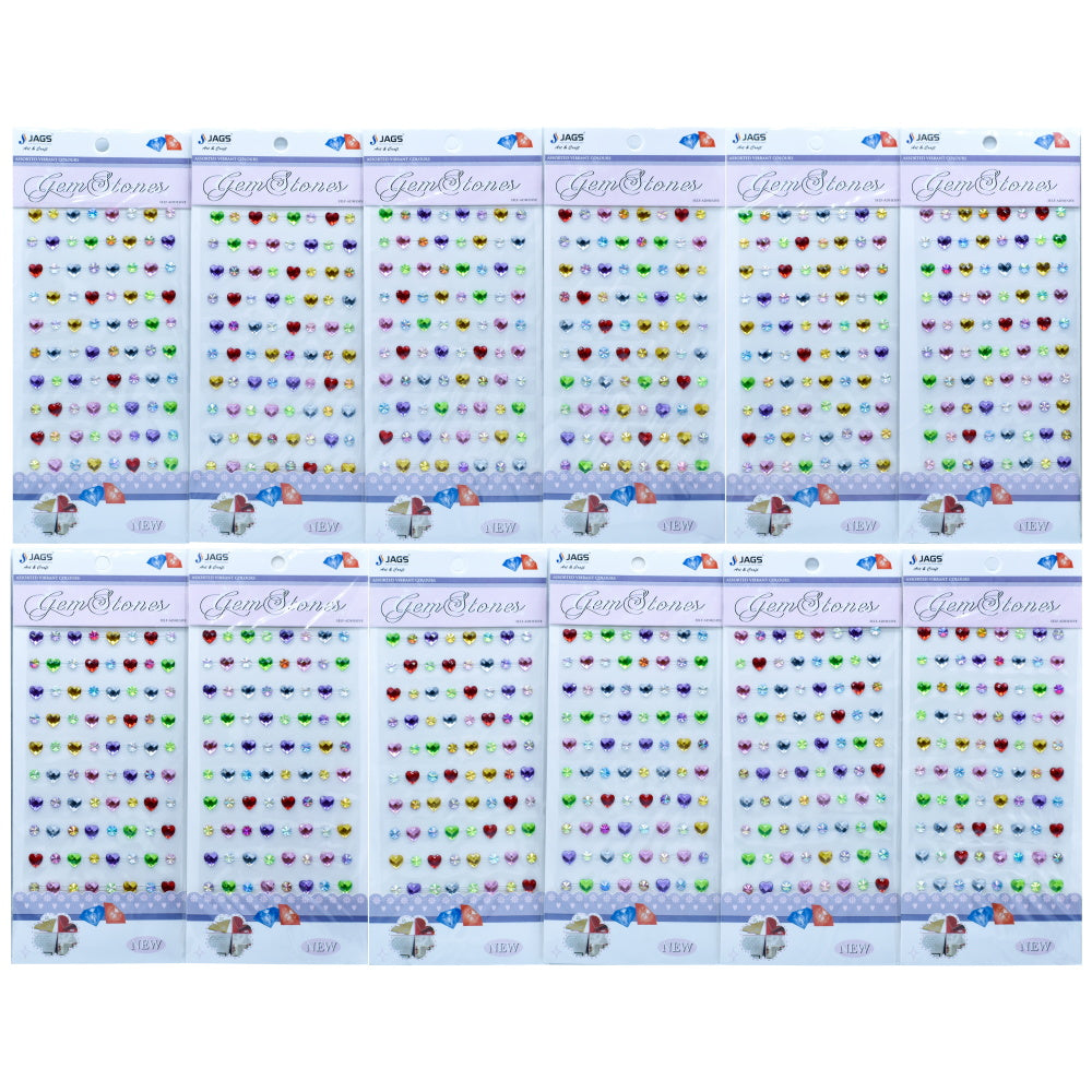 Gift To Love | Heart Gem Stones Sticker | Color : Multicolour | Code : CXM-015-G