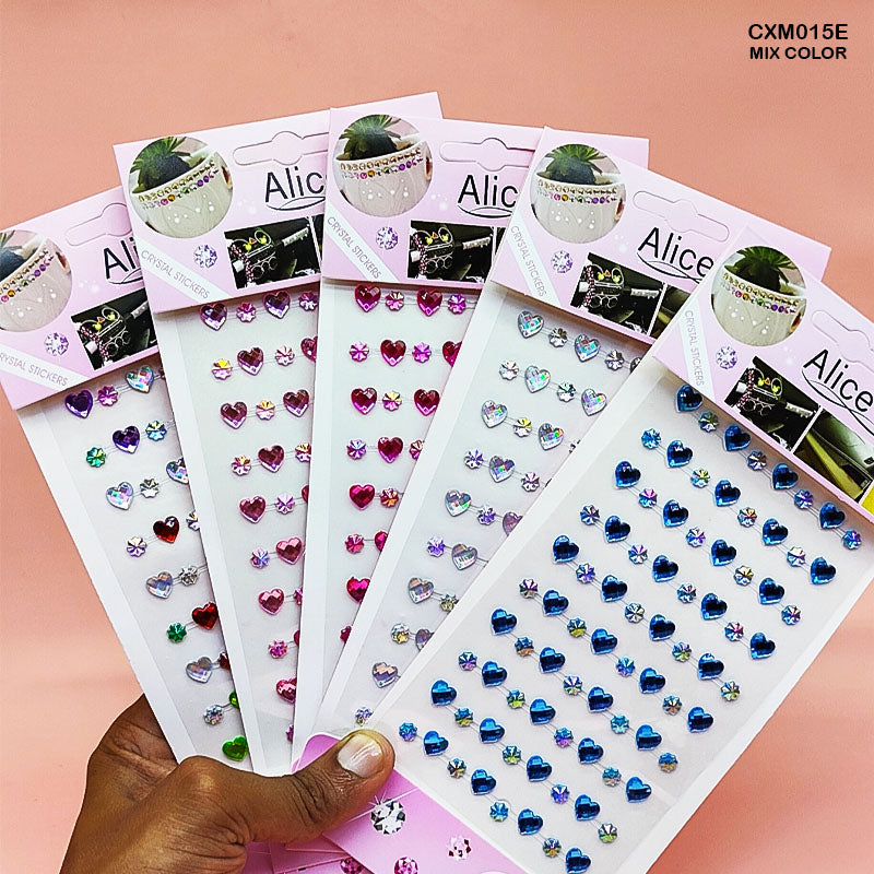 Gift To Love | Gem Stones Heart And Flower Sticker | Code : CXM015E