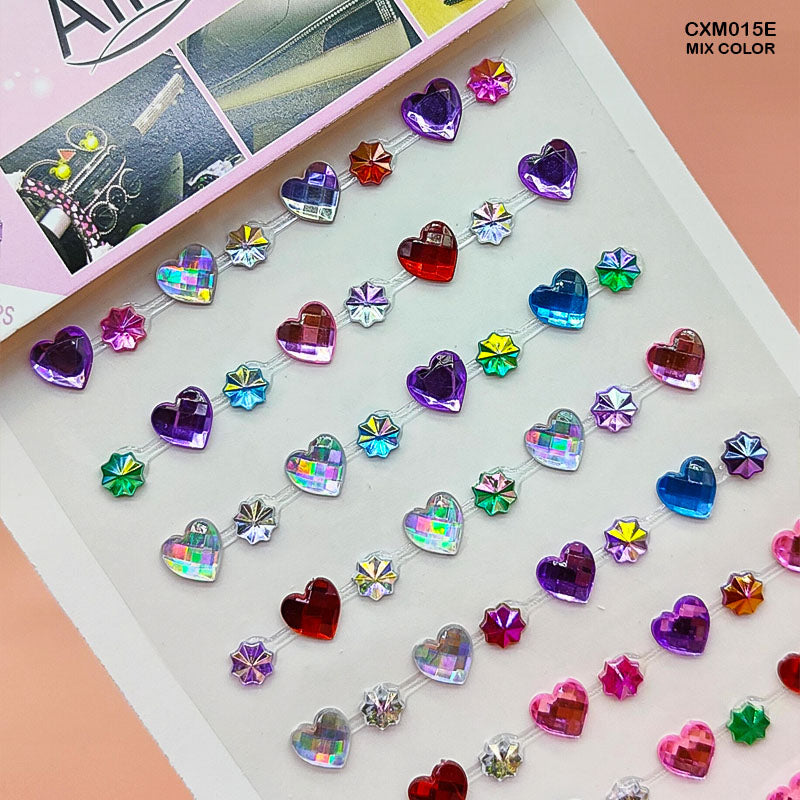 Gift To Love | Gem Stones Heart And Flower Sticker | Code : CXM015E