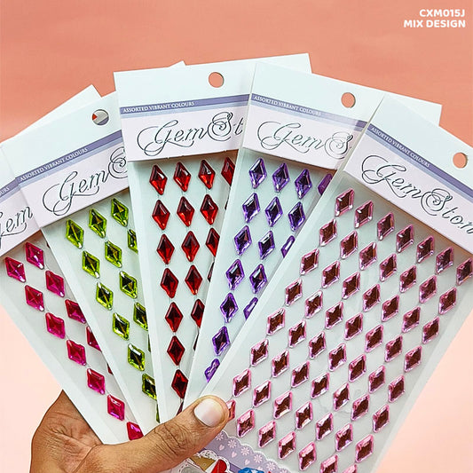 Gift To Love | Gem Stones Rhombus Shape Sticker | Code : CXM015J