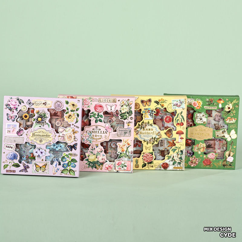 Gift To Love | Butterfly Cartoon Print Kids Sticker | Pcs : 100 Pcs | Code : CYDE