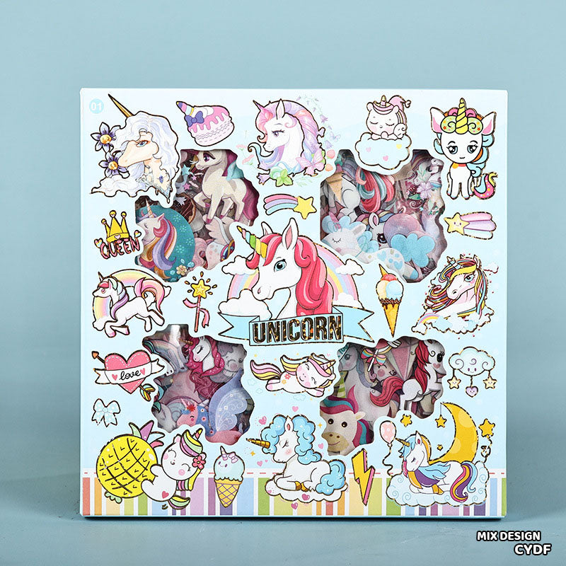 Gift To Love | Unicorn Cartoon Print Kids Sticker | Pcs : 100 Pcs | Code : CYDF