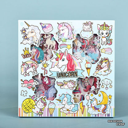 Gift To Love | Unicorn Cartoon Print Kids Sticker | Pcs : 100 Pcs | Code : CYDF