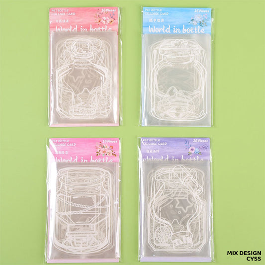Gift To Love | World In Bottle Collage Card | Pcs : 16 Piece | Code : CYSS