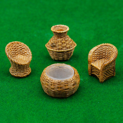 Gift To Love | Miniature Model Bamboos Furniture Set | Pcs : 4 Pcs | Code : D1580-A