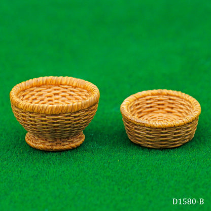 Gift To Love | Miniature Model Bamboos Basket Set | Pcs : 2 Pcs | Code : D1580-B