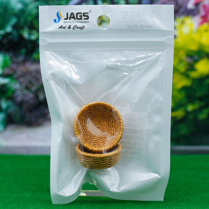 Gift To Love | Miniature Model Bamboos Basket Set | Pcs : 2 Pcs | Code : D1580-B