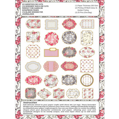 Gift To Love | Die Cut & Tags Grey Blooming | Color : Grey | Code : DCTGB-1