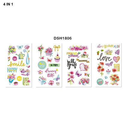 Gift To Love | Deco Sticker Eno | Pcs : 4 In 1 | Code : DSH1806