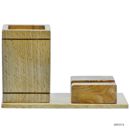 Gift To Love | Wooden Table  Pen Stand With Mobile Stand | Code : DW5574