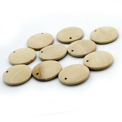 Gift To Love | Decorative Wooden Pendant Plain | Size : 25 Mm | Pcs : 10 Pcs | Code : DWB25MM