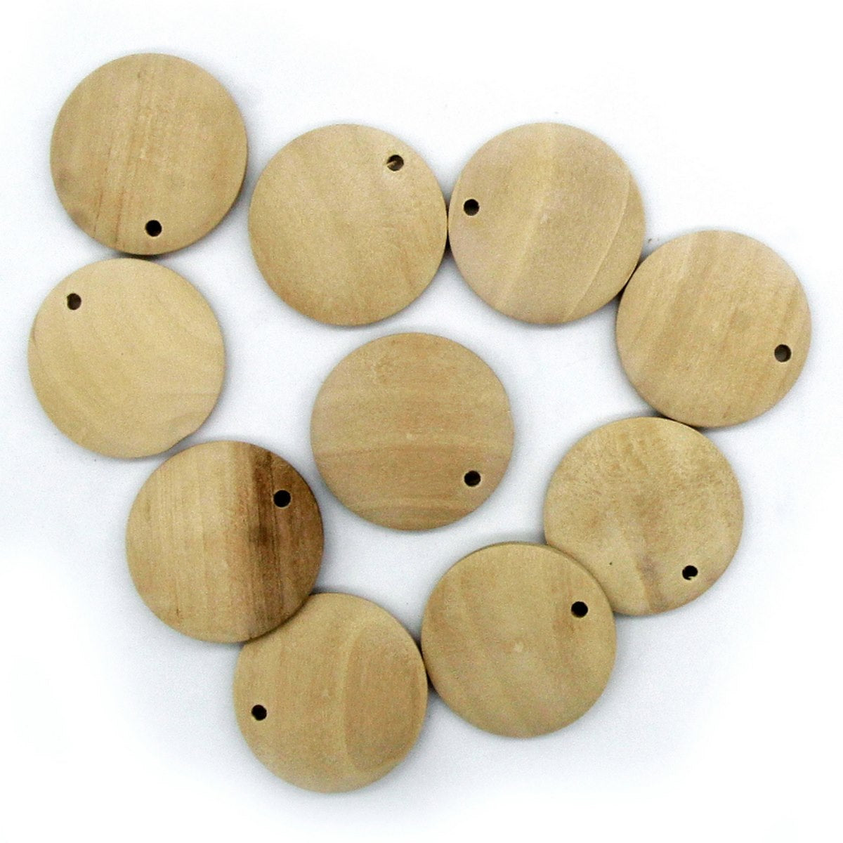 Gift To Love | Decorative Wooden Pendant Plain | Size : 25 Mm | Pcs : 10 Pcs | Code : DWB25MM