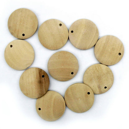 Gift To Love | Decorative Wooden Pendant Plain | Size : 25 Mm | Pcs : 10 Pcs | Code : DWB25MM