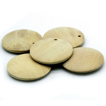 Gift To Love | Decorative Wooden Pendant Plain | Size : 30 Mm | Pcs : 10 Pcs | Code : DWB30MM