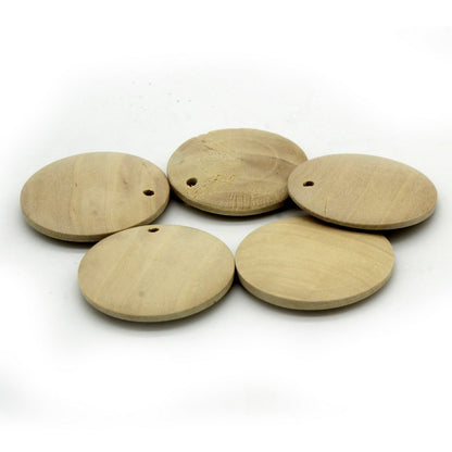 Gift To Love | Decorative Wooden Pendant Plain | Size : 30 Mm | Pcs : 10 Pcs | Code : DWB30MM