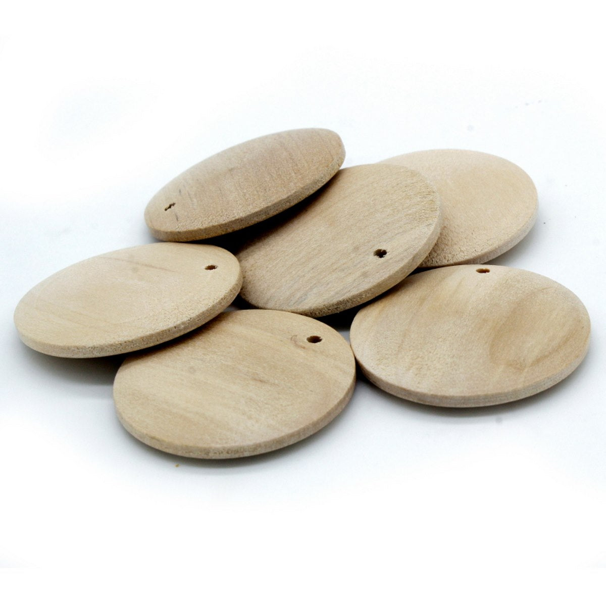 Gift To Love | Decorative Wooden Pendant Plain | Size : 35 Mm | Pcs : 10 Pcs | Code : DWB35MM