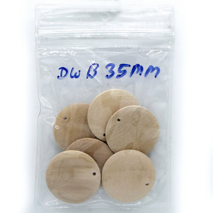 Gift To Love | Decorative Wooden Pendant Plain | Size : 35 Mm | Pcs : 10 Pcs | Code : DWB35MM