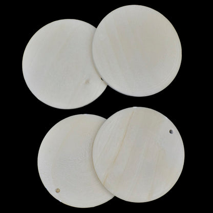 Gift To Love | Decorative Wooden Pendant Plain | Size : 50 Mm | Pcs : 4 Pcs | Code : DWB50MM-N