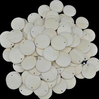 Gift To Love | Decorative Wooden Pendant Plain | Size : 30 Mm | Pcs : 100 Pcs | Code : DWPP01