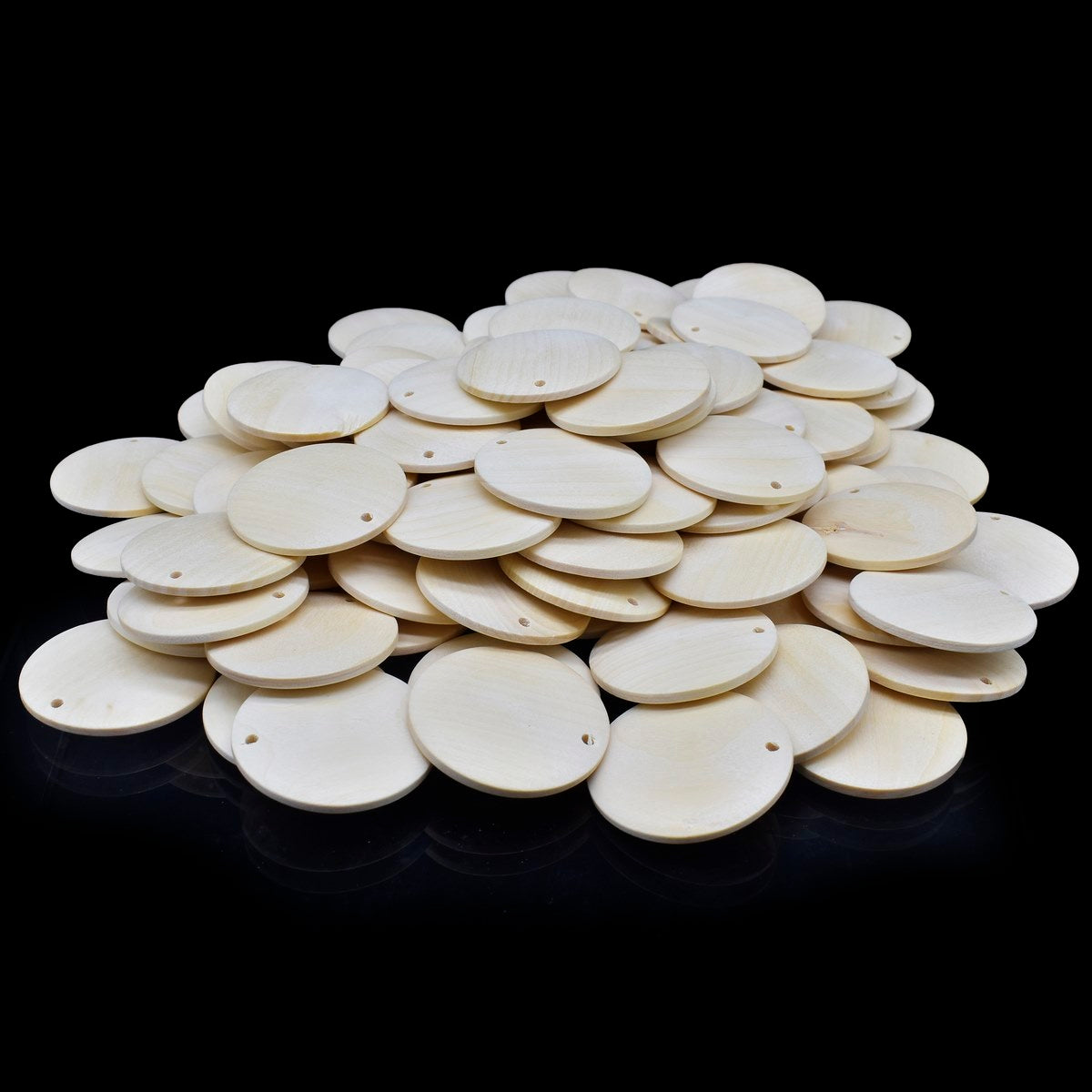 Gift To Love | Decorative Wooden Pendant Plain | Size : 35 Mm | Pcs : 100 Pcs | Code : DWPP02