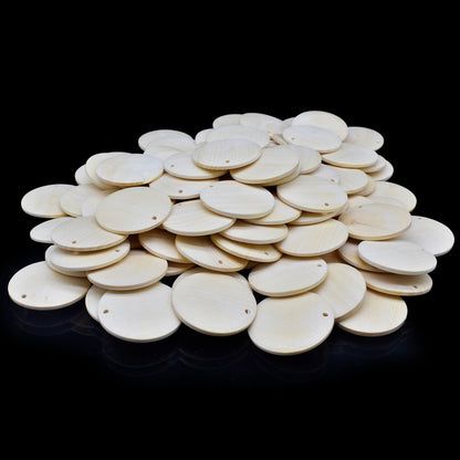 Gift To Love | Decorative Wooden Pendant Plain | Size : 35 Mm | Pcs : 100 Pcs | Code : DWPP02