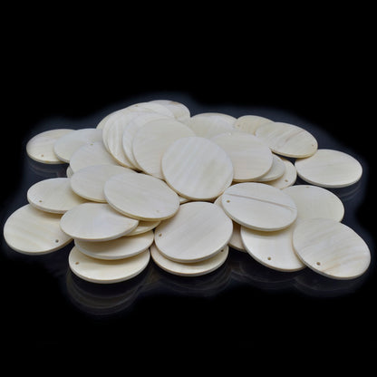 Gift To Love | Decorative Wooden Pendant Plain | Size : 50 Mm | Pcs : 50 Pcs | Code : DWPP03
