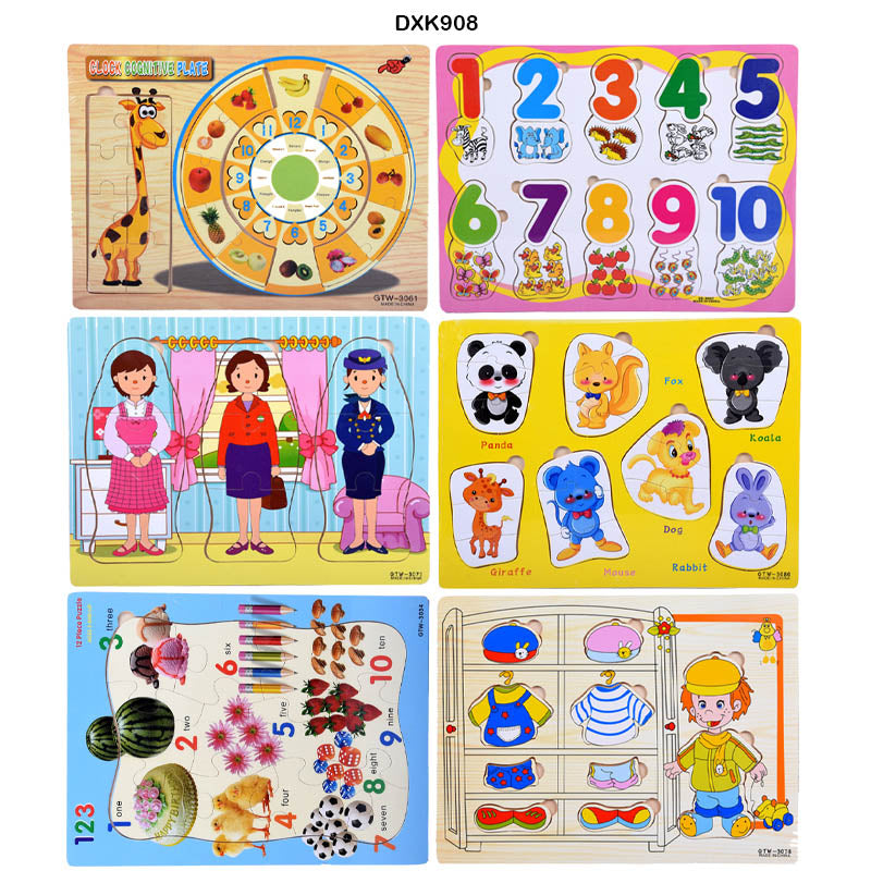 A4 Puzzle Board 22 cm X 30 cm (Alphabet, Animal & Numbers)