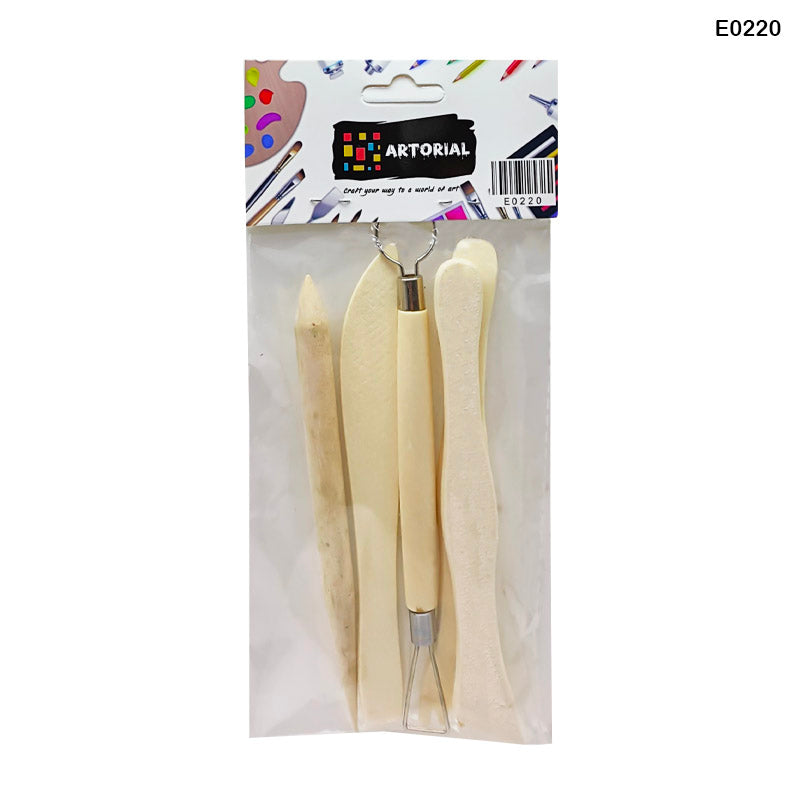 Gift To Love | 5Pc Wooden Clay Tool (E0220) | Pcs : 5Pc | Code : E0220