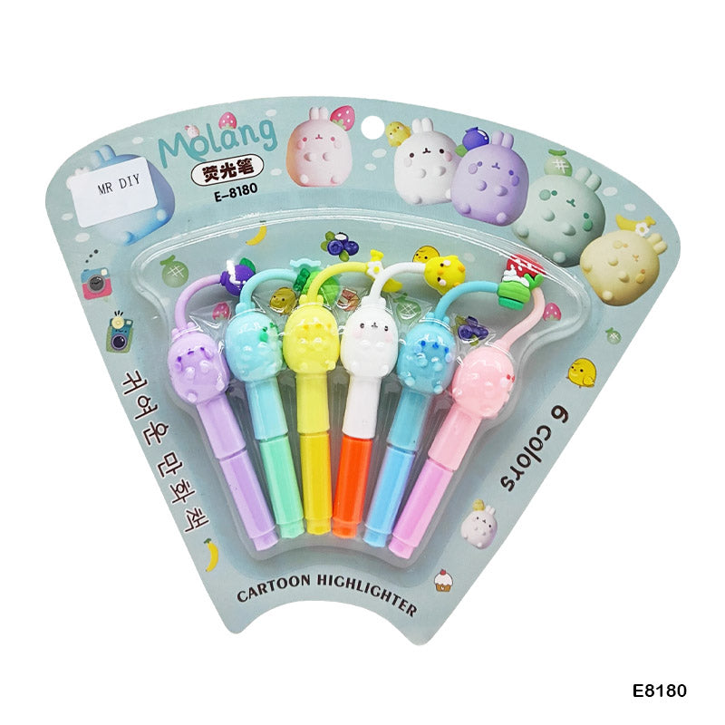 E8180 Cartoon Highlighter 6Pc