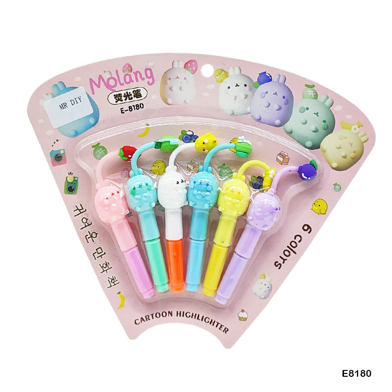 E8180 Cartoon Highlighter 6Pc
