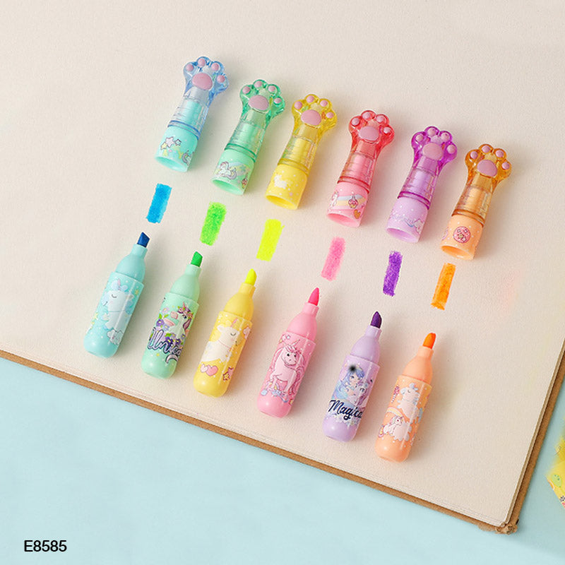 Gift To Love | Unicorn Hand Highlighter Bottle | Pcs : 6 Pcs | Code : E8585
