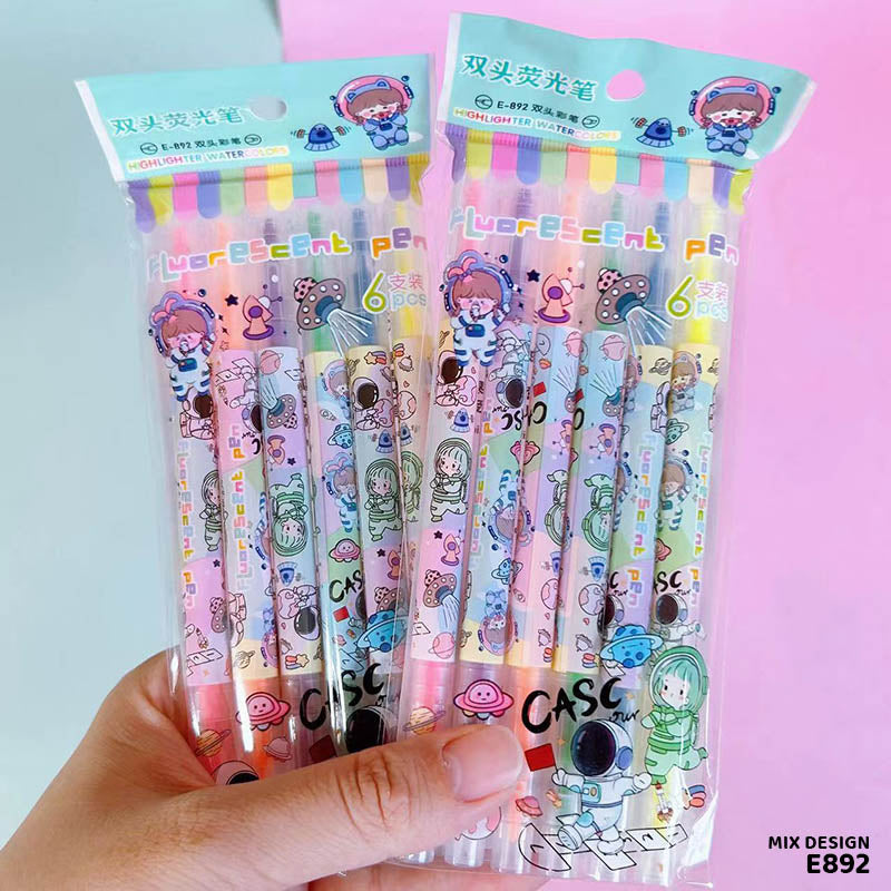Highlight Water Color Pen 6 Pcs Set-Gift To Love-Art & Craft