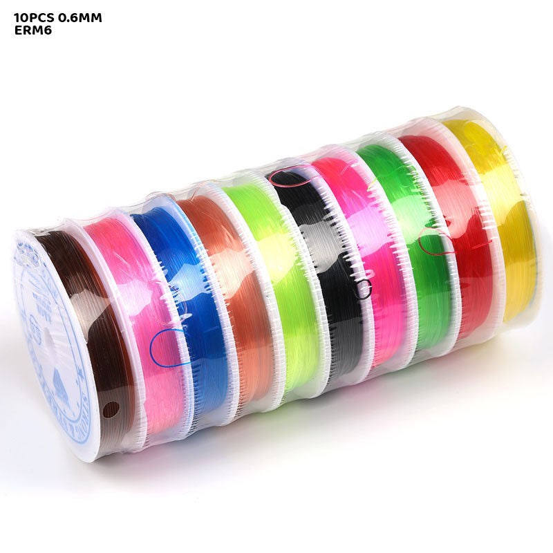 Gift To Love | Elastic Roll | Color : Multi | Size : 0.6 Mm | Pcs : 10 Pcs | Code : ERM6