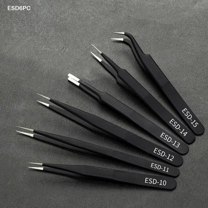 Gift To Love | Tweezer Stainless Steel | Color : Black | Pcs : 6 Pc | Code : ESD6PC