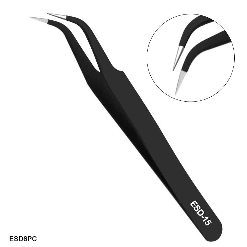 Gift To Love | Tweezer Stainless Steel | Color : Black | Pcs : 6 Pc | Code : ESD6PC