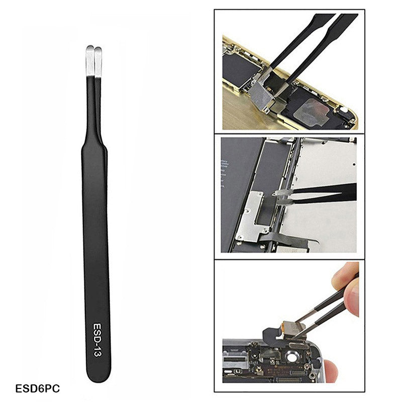Gift To Love | Tweezer Stainless Steel | Color : Black | Pcs : 6 Pc | Code : ESD6PC