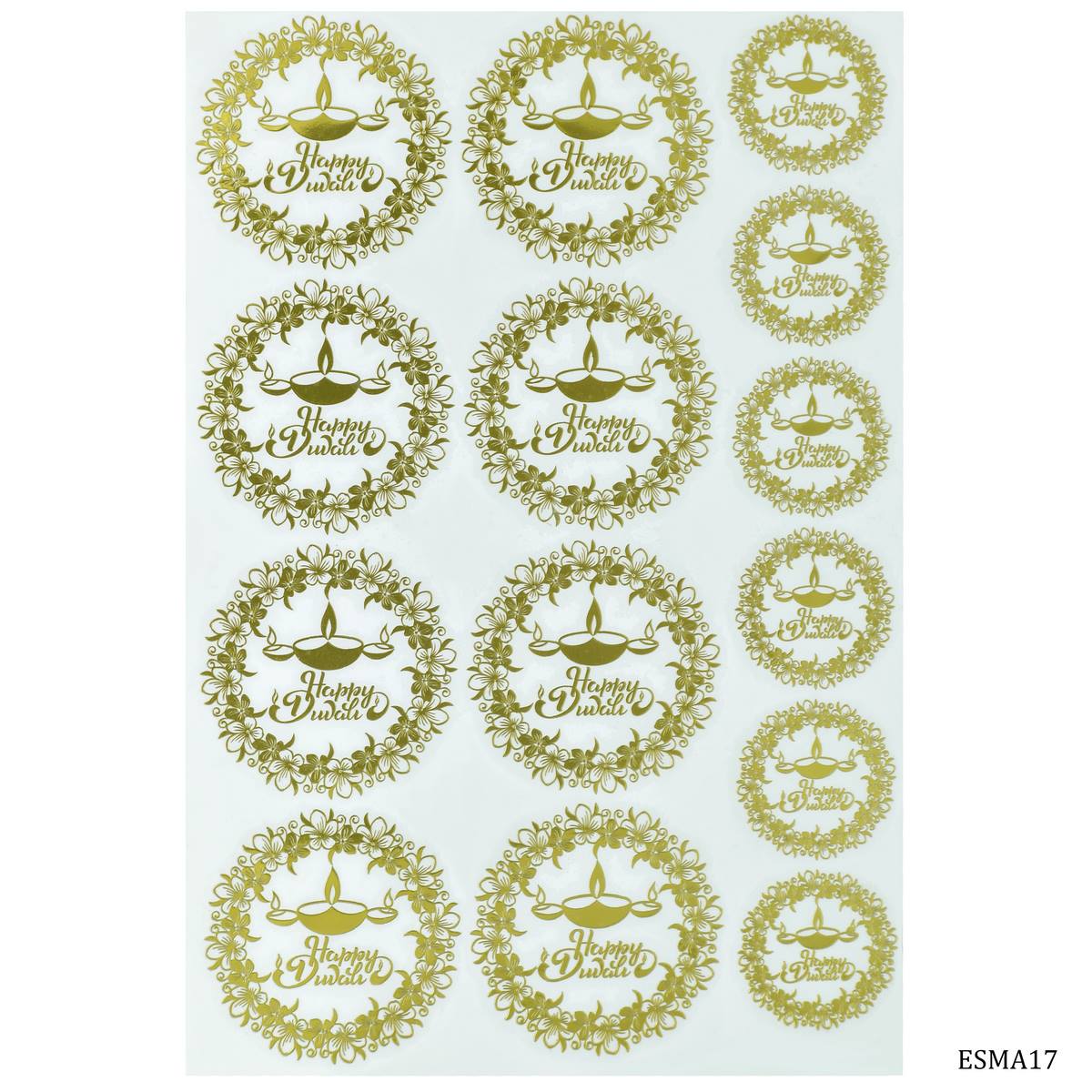 Gift To Love | Metal Sticker Diya Design Diwali | Code : ESMA17