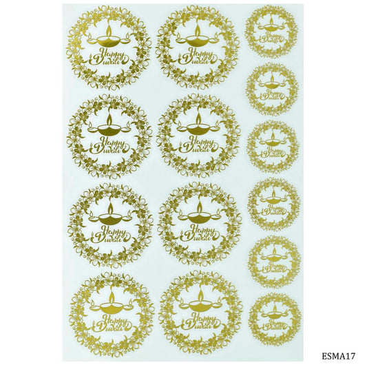 Gift To Love | Metal Sticker Diya Design Diwali | Code : ESMA17