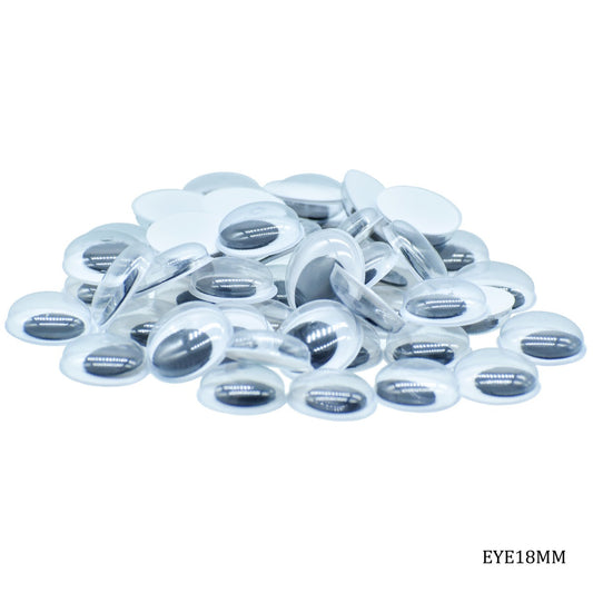 Gift To Love | Craft Googly Eye | Size : 18 Mm | Pcs : 50 Pcs | Code : EYE18MM