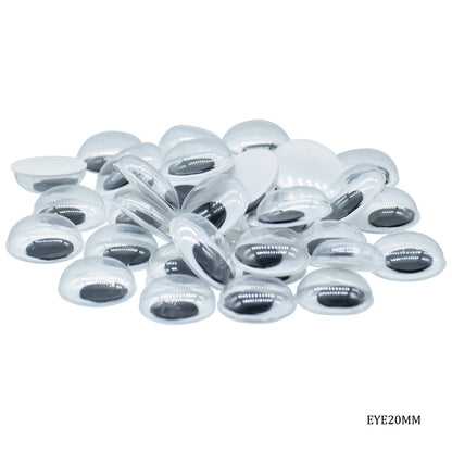 Gift To Love | Craft Googly Eye | Size : 20 Mm | Pcs : 40 Pcs | Code : EYE20MM