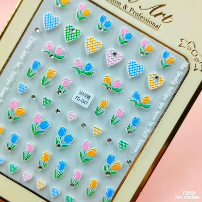 Gift To Love | 5D Creative Nail Art Stickers | Code : FD5D