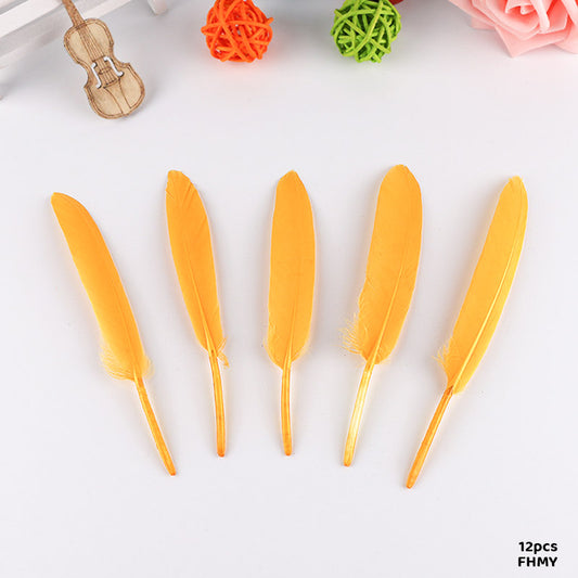 Gift To Love | Feather Hard Small | Color : Yellow | Pcs : 12 Pcs | Code : FHMY