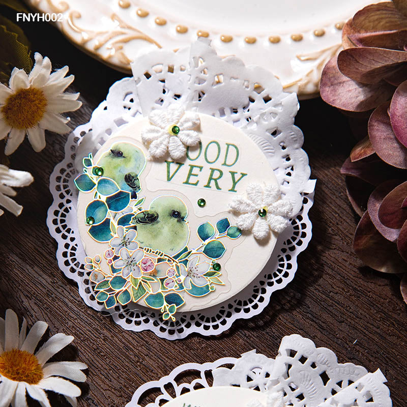 Fnyh002 Birs N Flower Sticker Cutoutss 20Pc