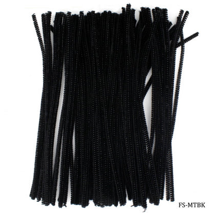 Gift To Love | Craft Pipe Cleaner | Color : Black | Size : 7 Mm X 30 Cm | Pcs : 100 Pcs | Code : FS-MTBK
