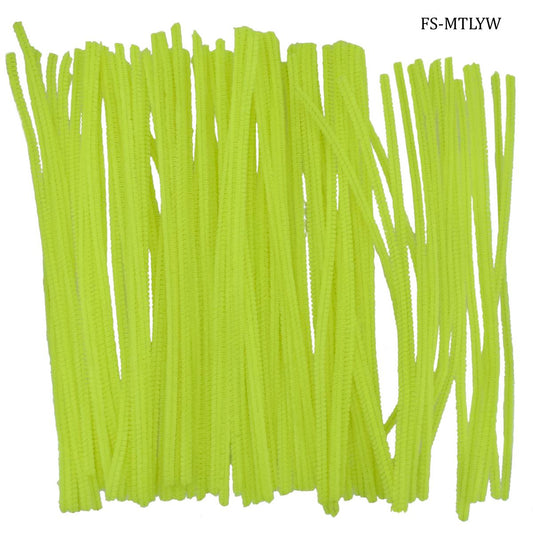 Gift To Love | Craft Pipe Cleaner | Color : Light Yellow | Size : 7 Mm X 30 Cm | Pcs : 100 Pcs | Code : FS-MTLYW