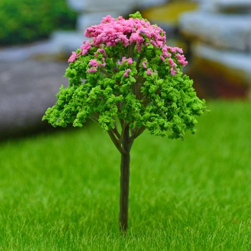 Gift To Love | Artificial Miniature Green & Light Pink Tree 1pc | Code : FU-100GLP