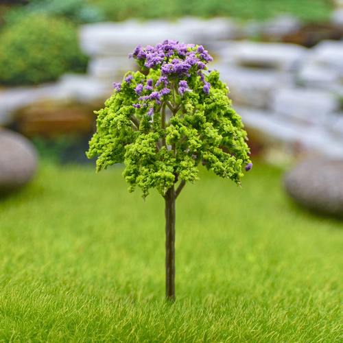 Gift To Love | Artificial Miniature Green & Purple Tree 1pc | Code : FU-100GPE
