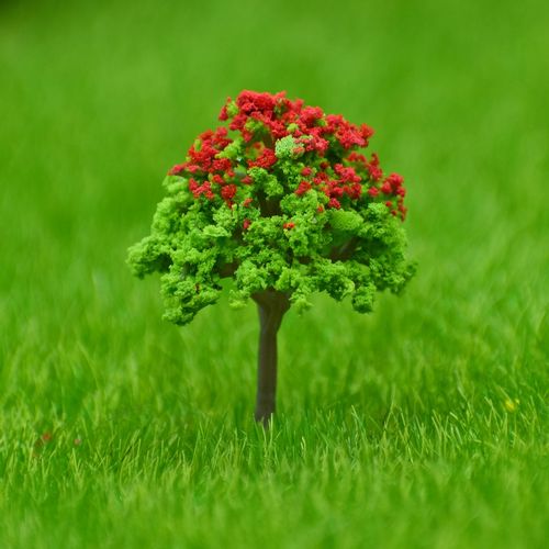 Gift To Love | Artificial Miniature Tree Green & Red 2 Pcs | Code : FU-40GRD