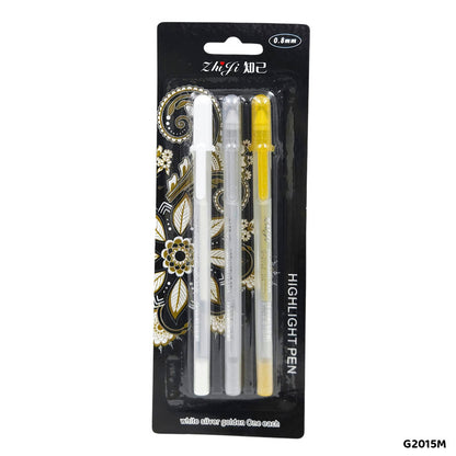 Gift To Love | Highlights Pen | Color : Multi | Size : 0.8 Mm | Pcs : 3 Pcs | Code : G2015M