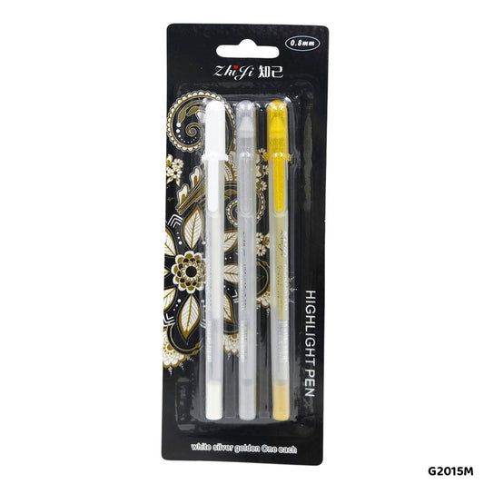 Gift To Love | Highlights Pen | Color : Multi | Size : 0.8 Mm | Pcs : 3 Pcs | Code : G2015M